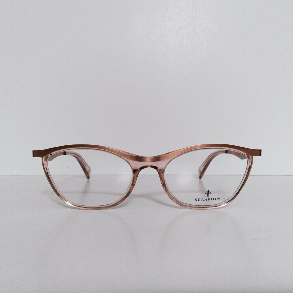Women's Seraphin Rose Gold Designer Cat Eyeglasses Frames Handmade In Japan